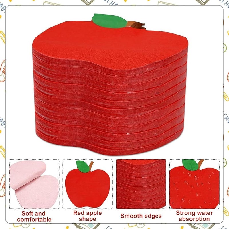 Red Apples Paper Napkins 100 Count for School and Dinner Use - Image 2
